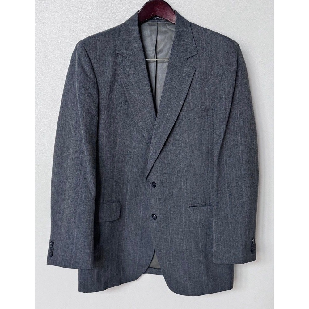 ZCMI The Performer Suit Jacket Mens 42L Grey Pinstripe 2 Button Blazer USA Made